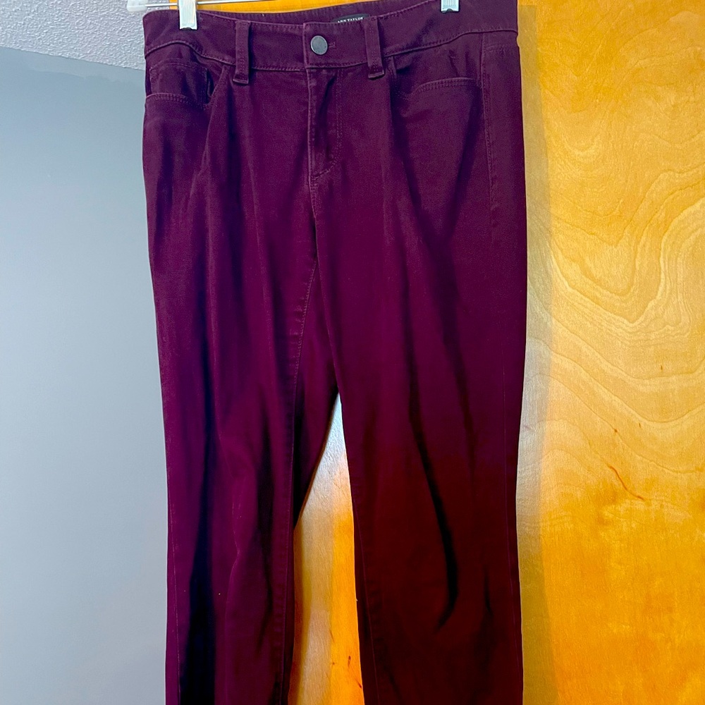 Ann Taylor factory purple skinny dress pants